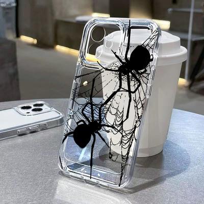 Spider Painted Phone Case For iPhone 11 Cases iPhone 11 13 15 Pro Max 14 Plus 12 XR X Xs 7 8 15pro 13pro Silicone Funda Covers