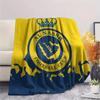 Koc flanelowy z nadrukiem Al Nassr FC, Wysokiej jakości, Wygodny na wszystkie pory roku, Wystrój domu, Ciepło i komfort