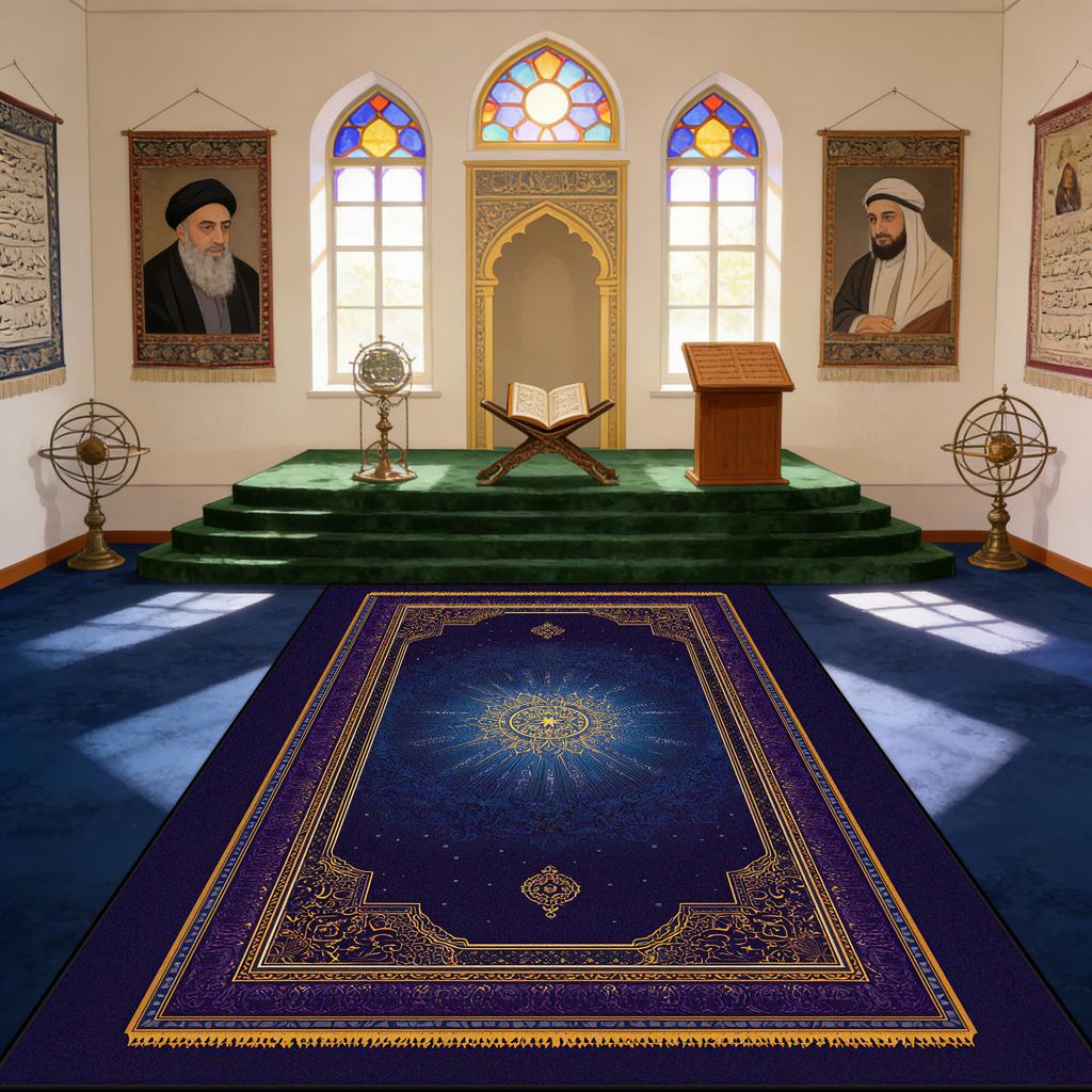 Non-slip Washable Area Floor Mats Islamic Religious Style Musalla Prayer Mat Decoration Temple Prayer Mat Fluffy Soft Ramadan