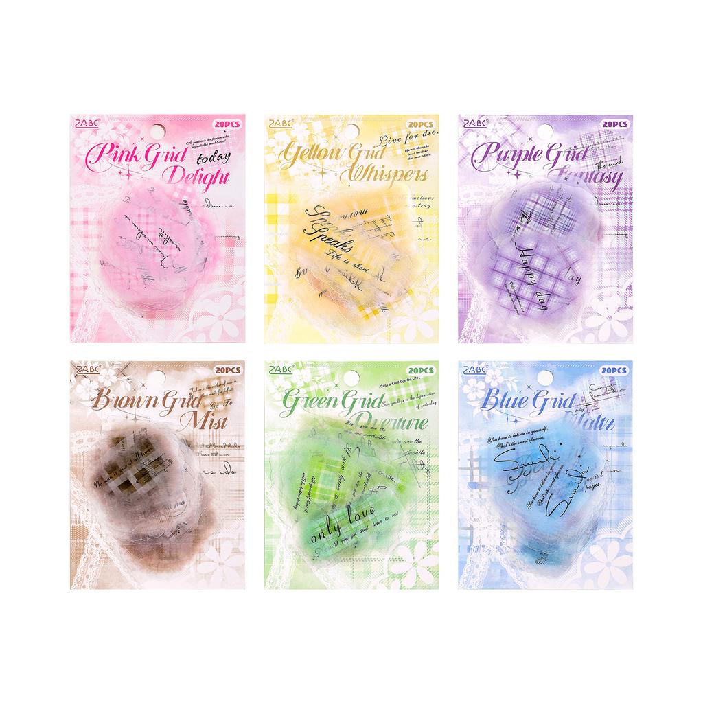 Gewu Wonderland Series Vintage Smudge English Text Landscape PET Sticker Creative DIY Journal Material Collage Stationery