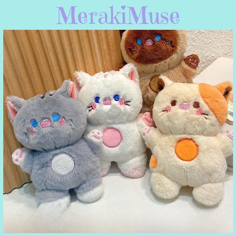 Jinnew Cute Meow Meow Cat Keychain Plush Charms With Pressing Will Make Sound A