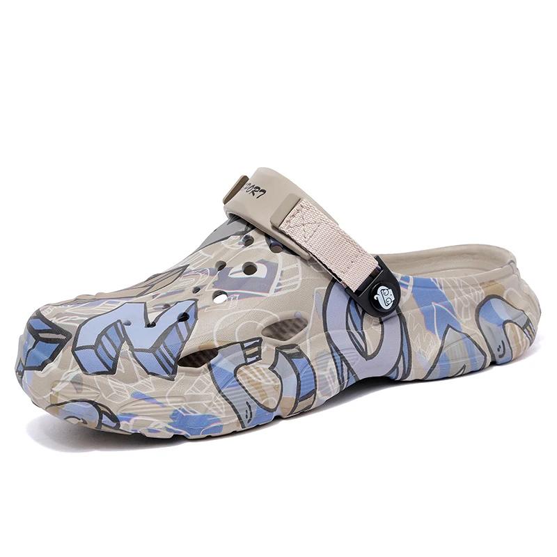 Men Slippers Mens Shoes Big Size 40-45 New EVA Soft-soled Sandals Summer Indoor Outdoor Garden Clogs Walking Beach Shoes