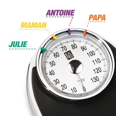 Mechanical Bathroom Scale - Large Dial - Analog Display - Max Capacity 136kg - Battery-Free - Black