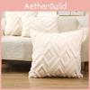 Cover Pillow Geometric Plush Material  And Logo Living Room Sofa Home Decor
