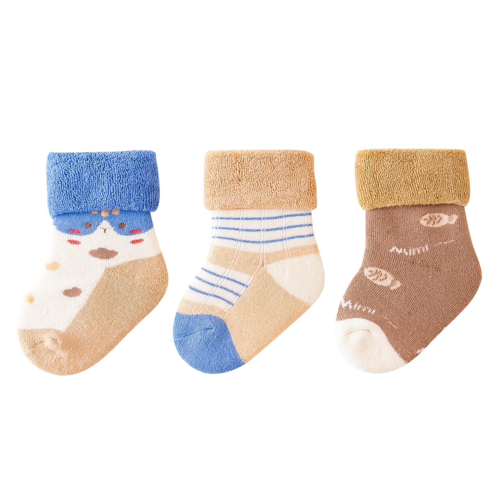 

Мягкие носки для новорожденных и малышей коричневого цвета [HOOMCOOM], толстые, зимние, носки, хлопок, удобные, милые, 12,0-14,0 см, 3,