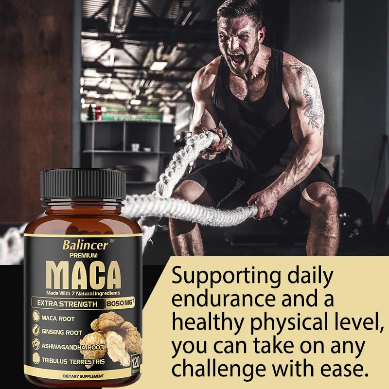 Ginseng root, black pepper, ginseng root, maca root, dietary supplements 120 capsules