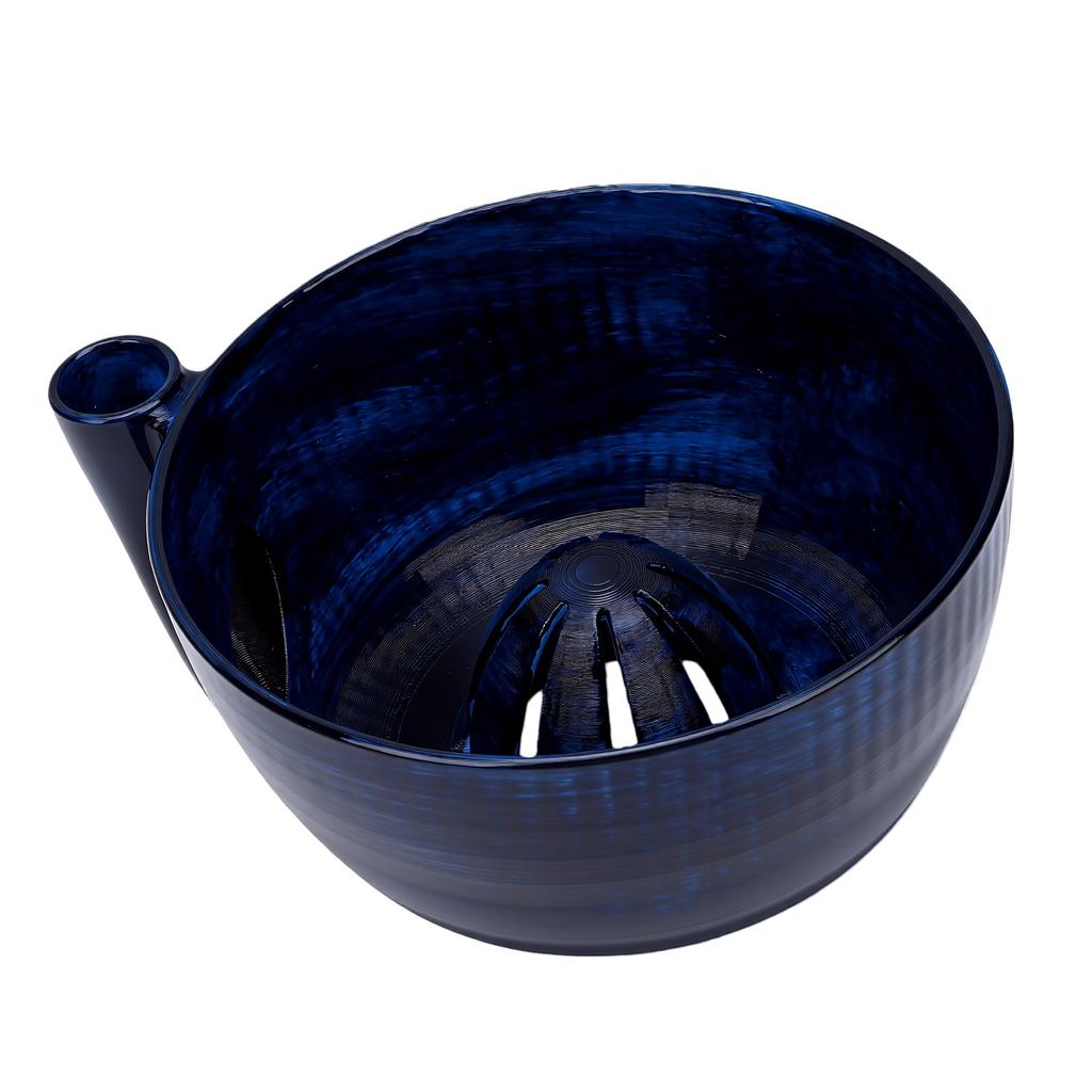 Swirling Wash Bowl with Drain Holes 3D Printed Fruit Vegetable Washing Colander for Home Kitchen Blue