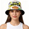 HELLO SUMMER Pineapple Pattern Bucket Hat Women Men Summer Outdoor Sunscreen Fisherman Hat Fashion Fruit Decorate Panama Hip Hop
