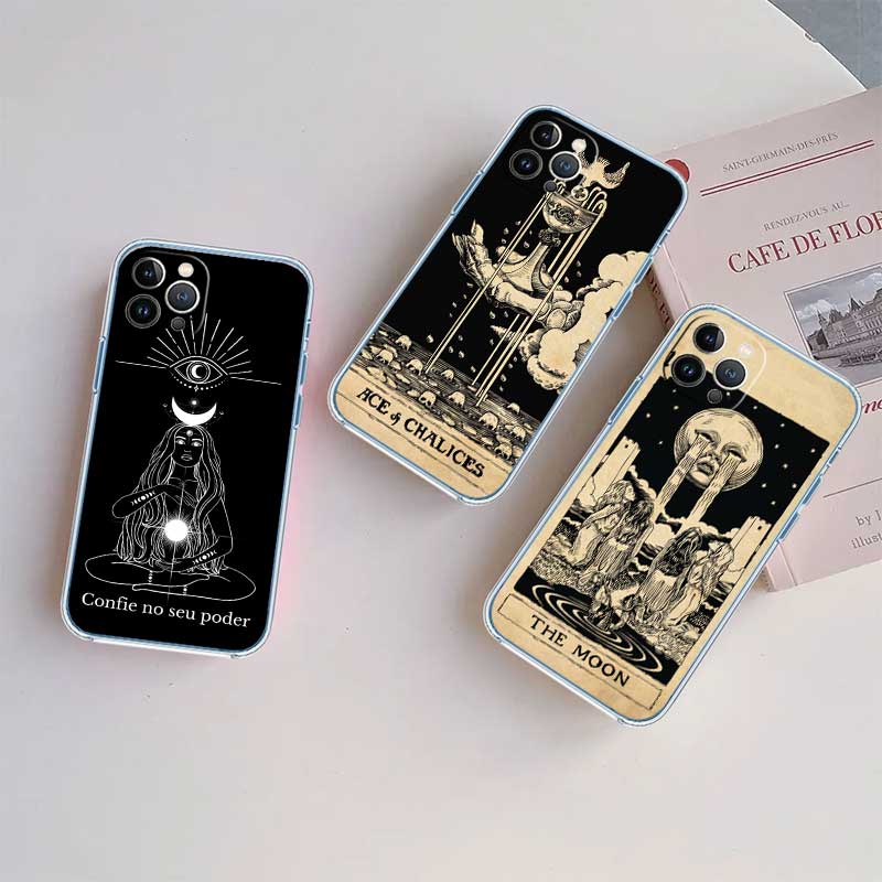 RE21 Divination Tarot Transparent Phone Case for Motorola Moto G40 G04 G05 One Ace Action  Fusion + Plus Hyper Macro Vision Zoom