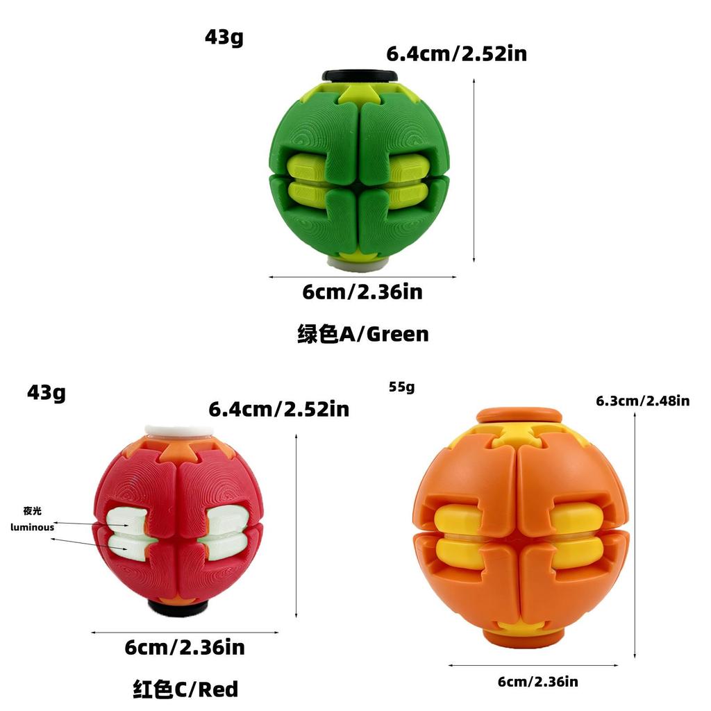 Hand Press Spin Ball Toy With 3d Printing Material For Stress Relief And Finger Training