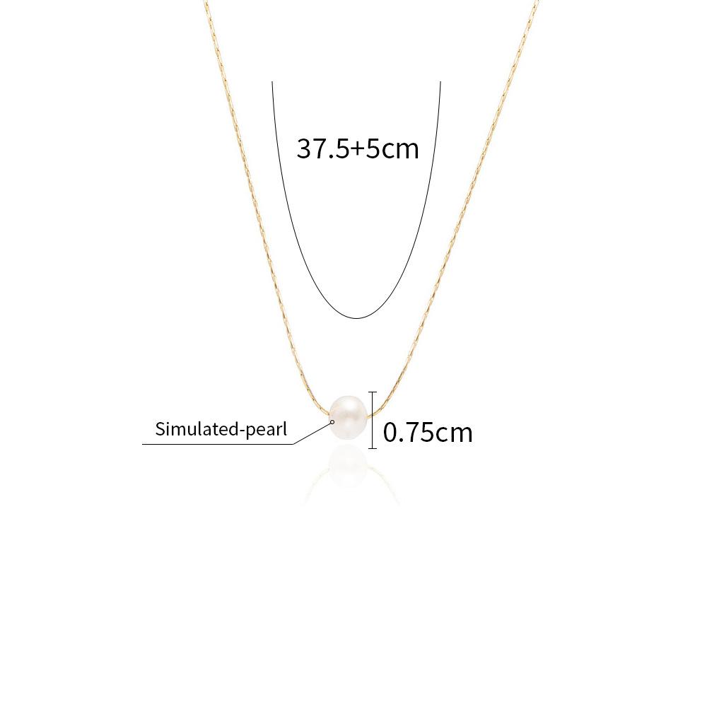 Gold Color Imitation Pearl Necklace Gold Plated Stainless Steel Flower Clavicle Chain Pendant Fashion Jewelry Gift for Women