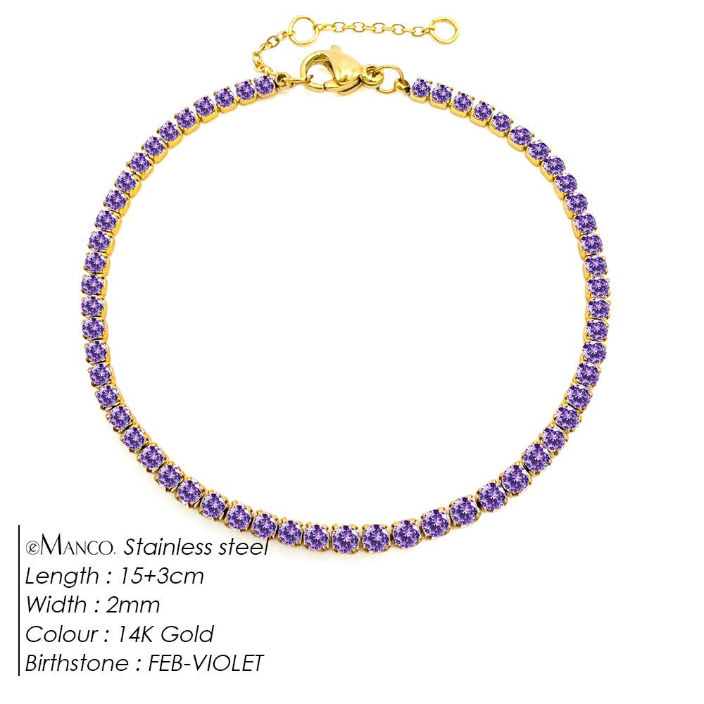 EManco Elegantes Geburtsstein-Tennisarmband mit Zirkonia-Diamanten