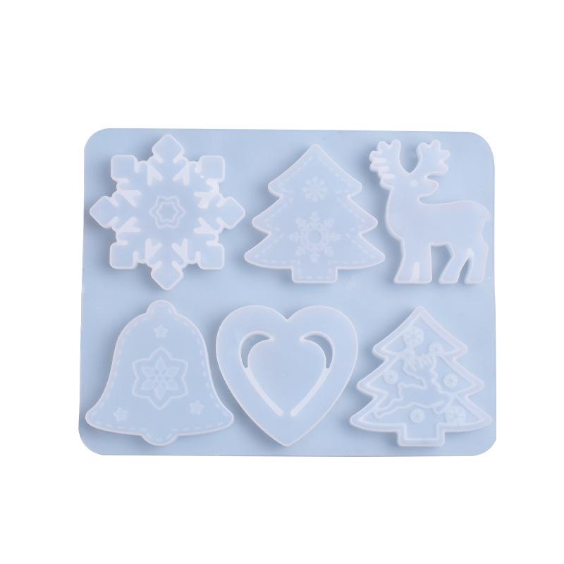 Weihnachtsform DIY Harz Kristall Epoxidform Schneeflocke Elch Anhänger Schlüsselanhänger Angebot Schmuck Silikonform Set Für Harz
