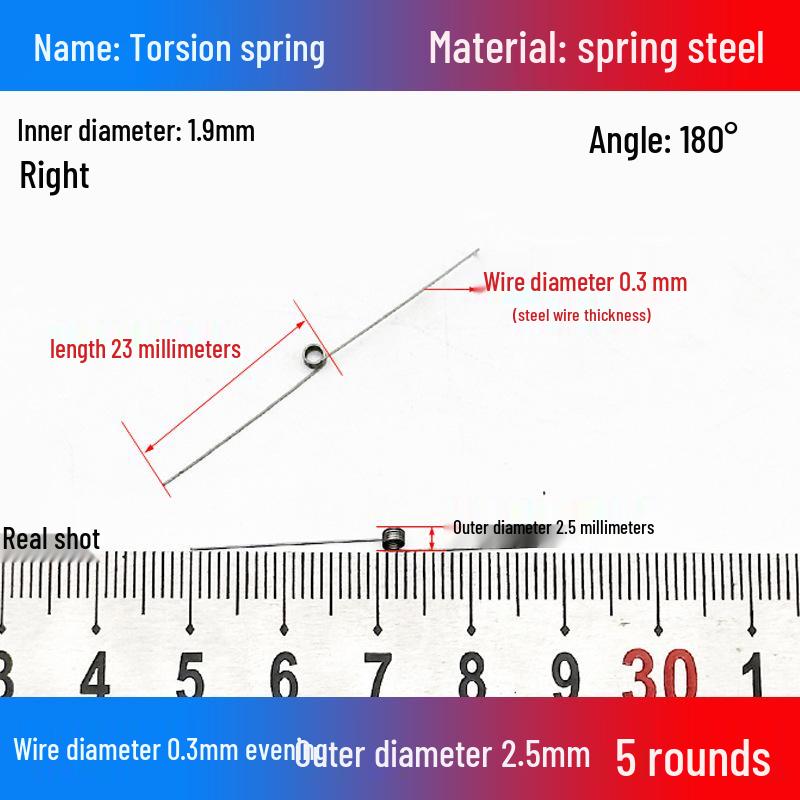 Torsion Spring Steel 0.3-3.0 for 90/180° Clip Trash Can