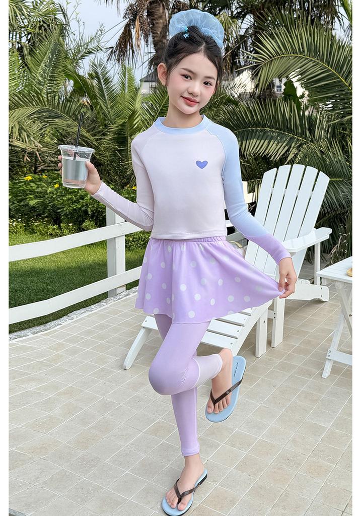 Children's Long-Sleeved Sun Protection Swimsuit Set
