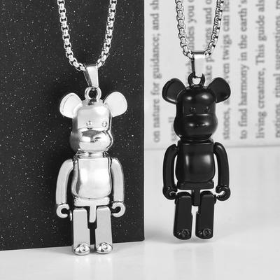 Ruch kończyny Gwałtowny niedźwiedź Męski naszyjnik Para Hip Hop Długi wisiorek Wisiorek