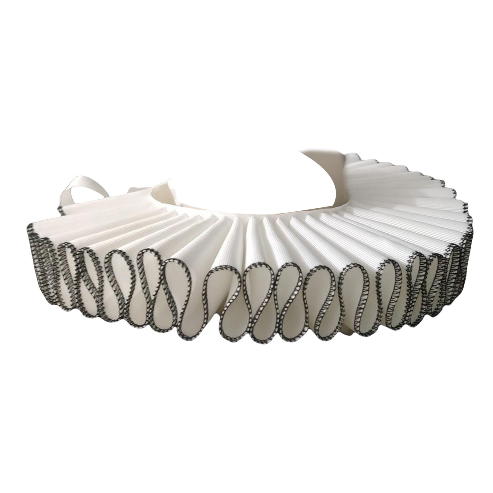 

Винтажный оборчатый воротник-стойка с искусственным воротником и черной окантовкой, аксессуар для костюма в викторианском стиле для женщин и мужчин