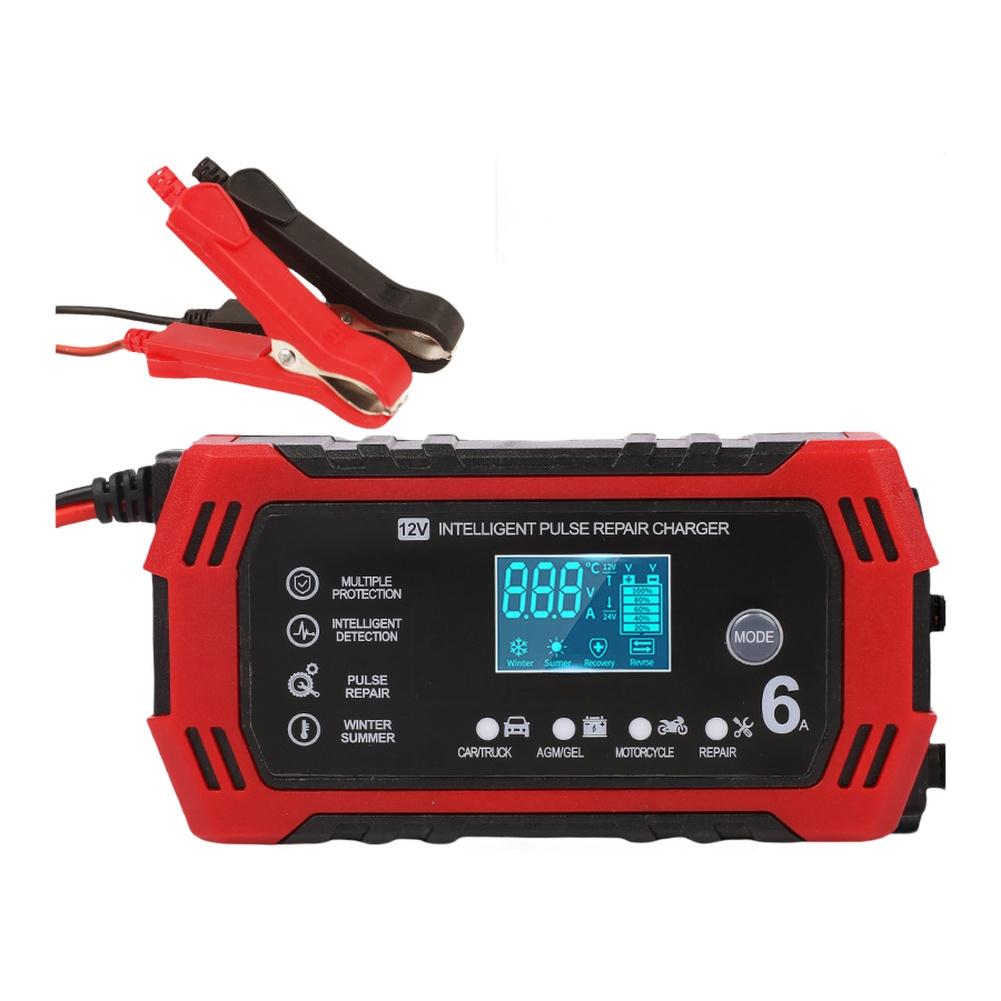 

Автомобильное зарядное устройство 12 Вольт 6 Ампер с ЖК-дисплеем, совместимое с автомобилями, грузовиками, мотоциклами и морскими аккумуляторами