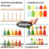 Kids Color Shape Stacked Matching Game Montessoris Wooden Toys Fine Motor Skills Puppet Hat Face Match Creative Educational Toys