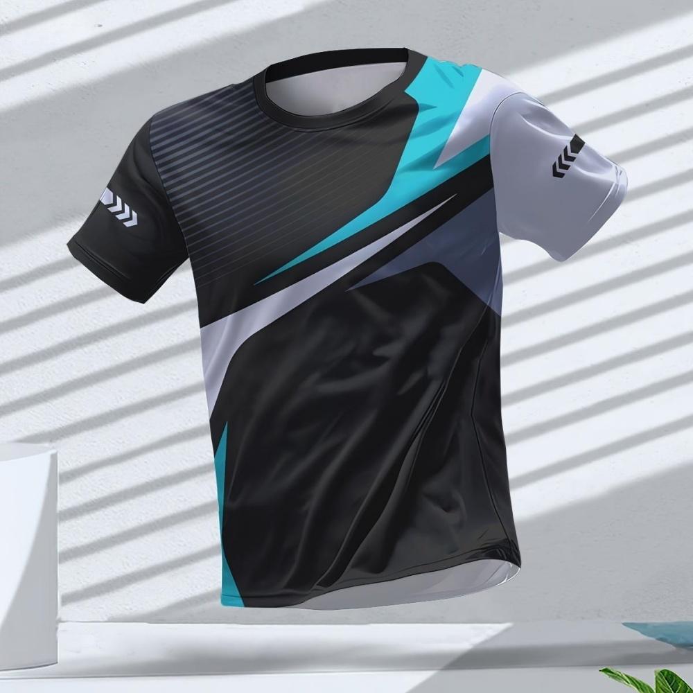 Summer Men s T-Shirt Running Fitness Sports Men Short Sleeve T-Shirt Casual O Neck Oversized T Shirt Tennis Badminton Men s Tops XS