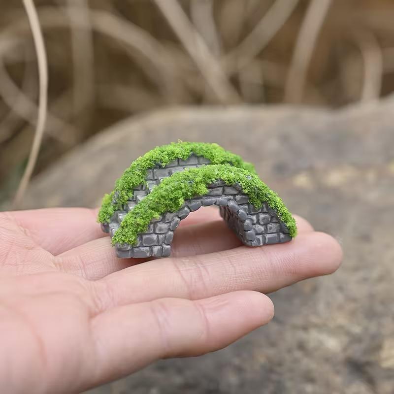 Moss Micro Landscape Jiangnan Chinese Ancient Architecture Pavilion Bridge Rockery Scenery DIY Horticultural Eco-Bottle Decor