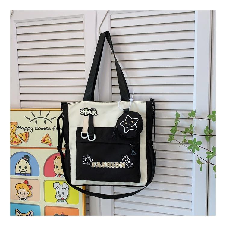 

Студенческая наплечная сумка женская, двухцветная, с алфавитом, сумка-мессенджер, для учеников начальной и средней школы, большая вместительная сумка для репетиторства чёрный