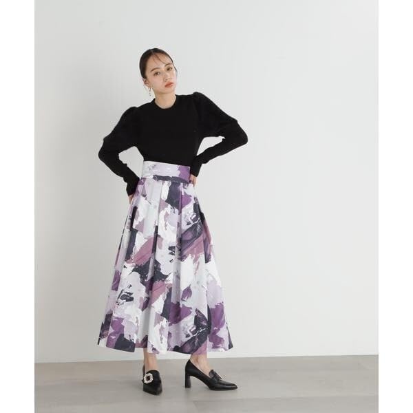 Jill by Jill Stuart Fur Sleeve Rib Knit Top