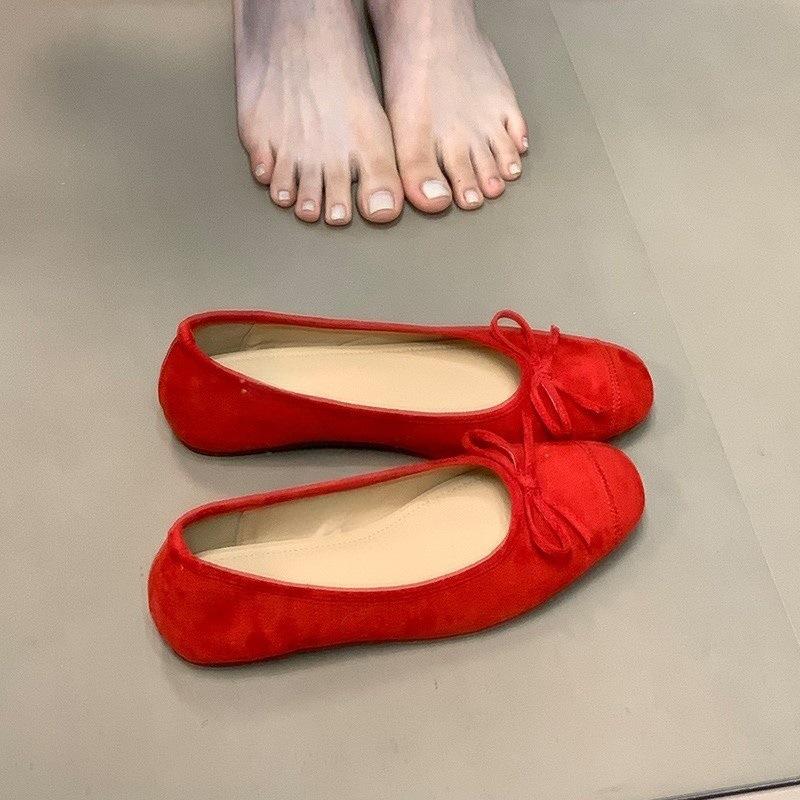 

Summer with skirt ballet French single shoes women s versatile bow Doudou shoes inner height increase gently 35