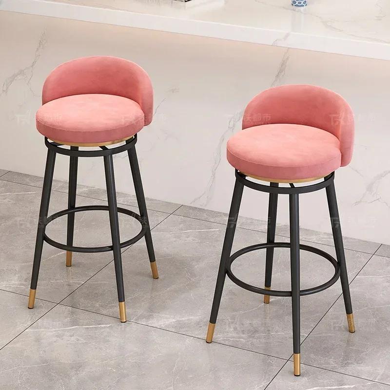 Swivel Bar Stool with Backrest Modern Counter Height Stool 360°Rotating for Home Bar/Salon/Reception Anti-Slip Metal Base