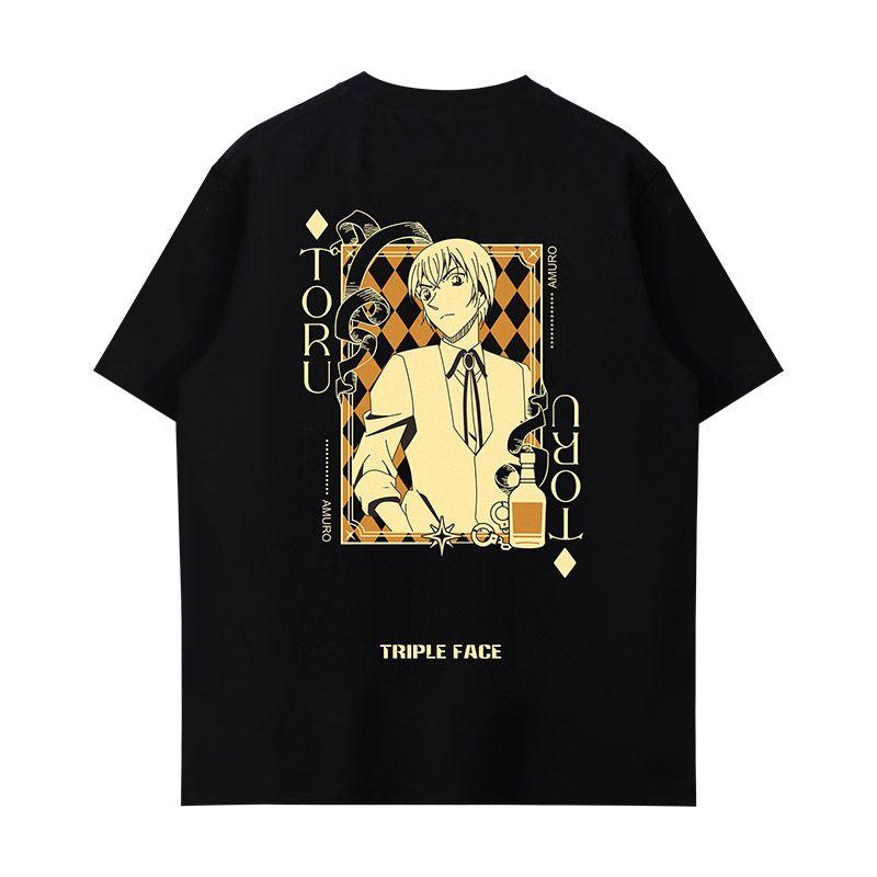 Detective Conan Joint T-shirt Lucky Stone Joint Peripheral Strange Thief Kidd Gray Original Sorrow Short-sleeved Clothes