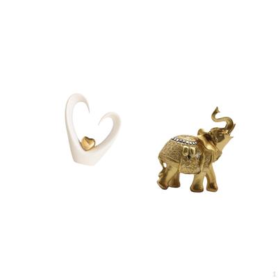 Heart Elephant Sculpture Desktop Ornament Collectible Minimalist Decorative Figurine Modern Resin