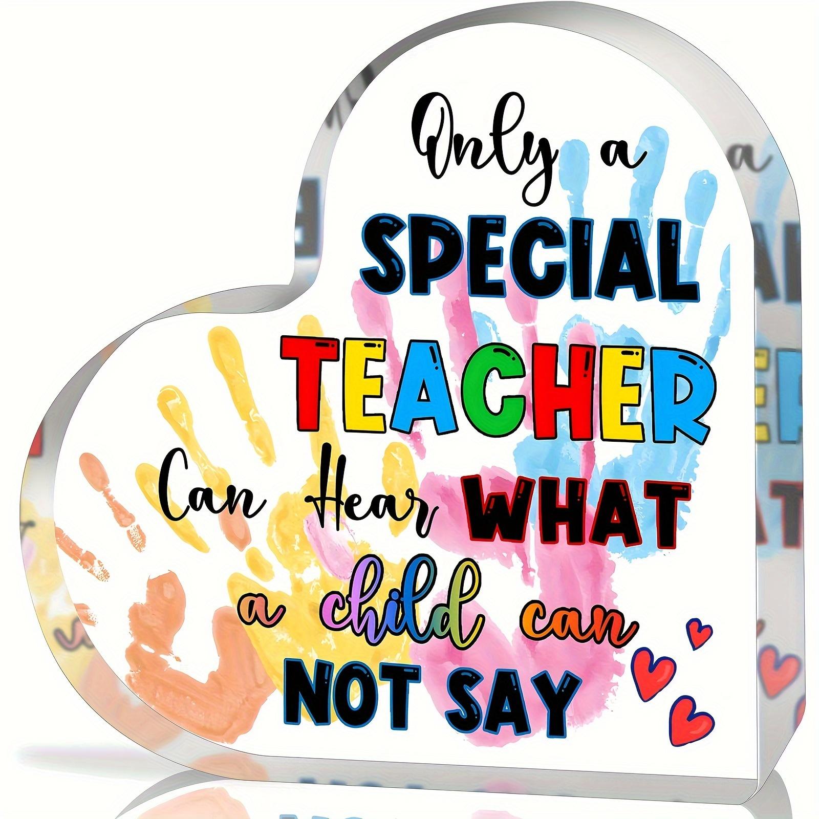 

Cherished Teacher Appreciation Gift - Acrylic Desk Decor, Perfect for Retired & Female Educators, Ideal Student Thank You Present, Nurseries, Home D 10*10cm
