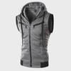**Stylish Men's Solid Color Hooded Sleeveless Vest - Casual Slim Fit In Three Colors**