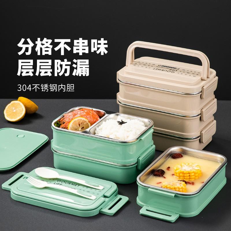Stainless Steel Insulated Lunch Box Students Office Workers - 2 To 5 Tier Bento Container With Utensils Optional