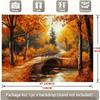 2D Flat Printing Autumn Forest Backdrop, Fall Bridge Photography Background