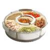 Rotatable Fruit Salad Fresh-Keeping Box: Food-Grade Six-Compartment Storage, Portable & Sealed for Refrigerators.