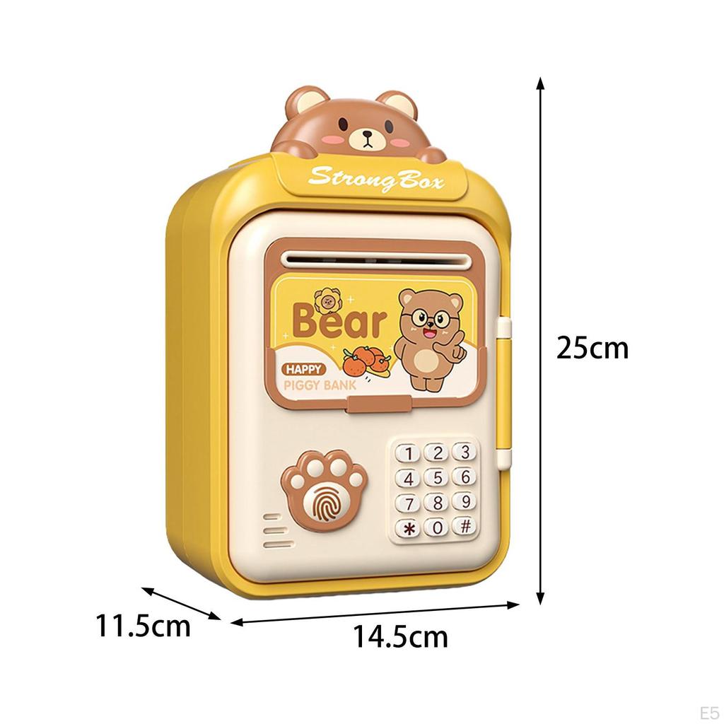 ATM Savings Bank Kids Piggy Auto Scroll Money Boxes Cash Security Box for Age 3-8