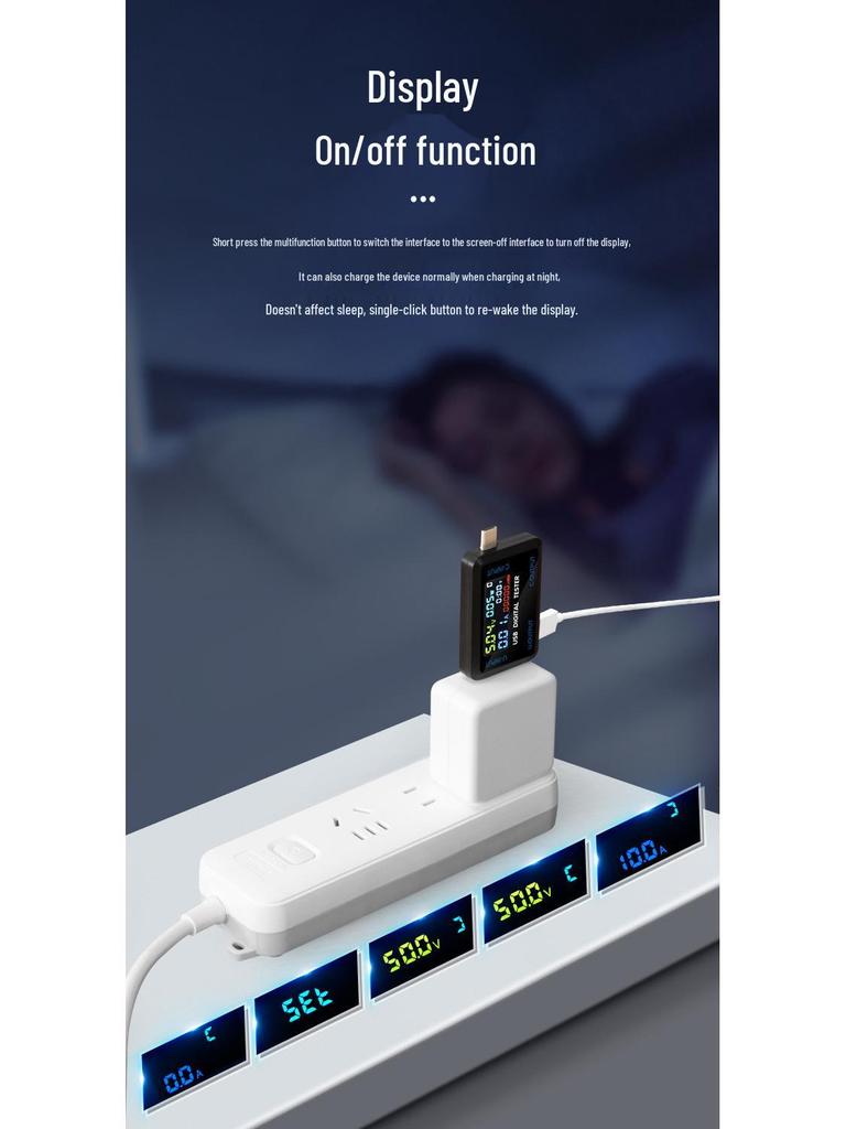 Multifunktionales USB-Spannungs- und Strommessgerät mit Digitalanzeige