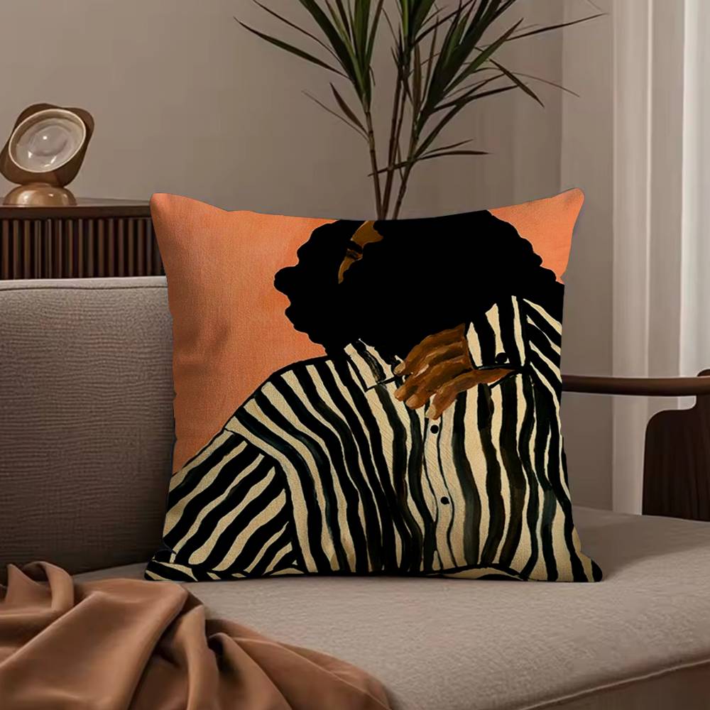 A-Abstract Figure Lines Girl Sofia Pillow Case Null