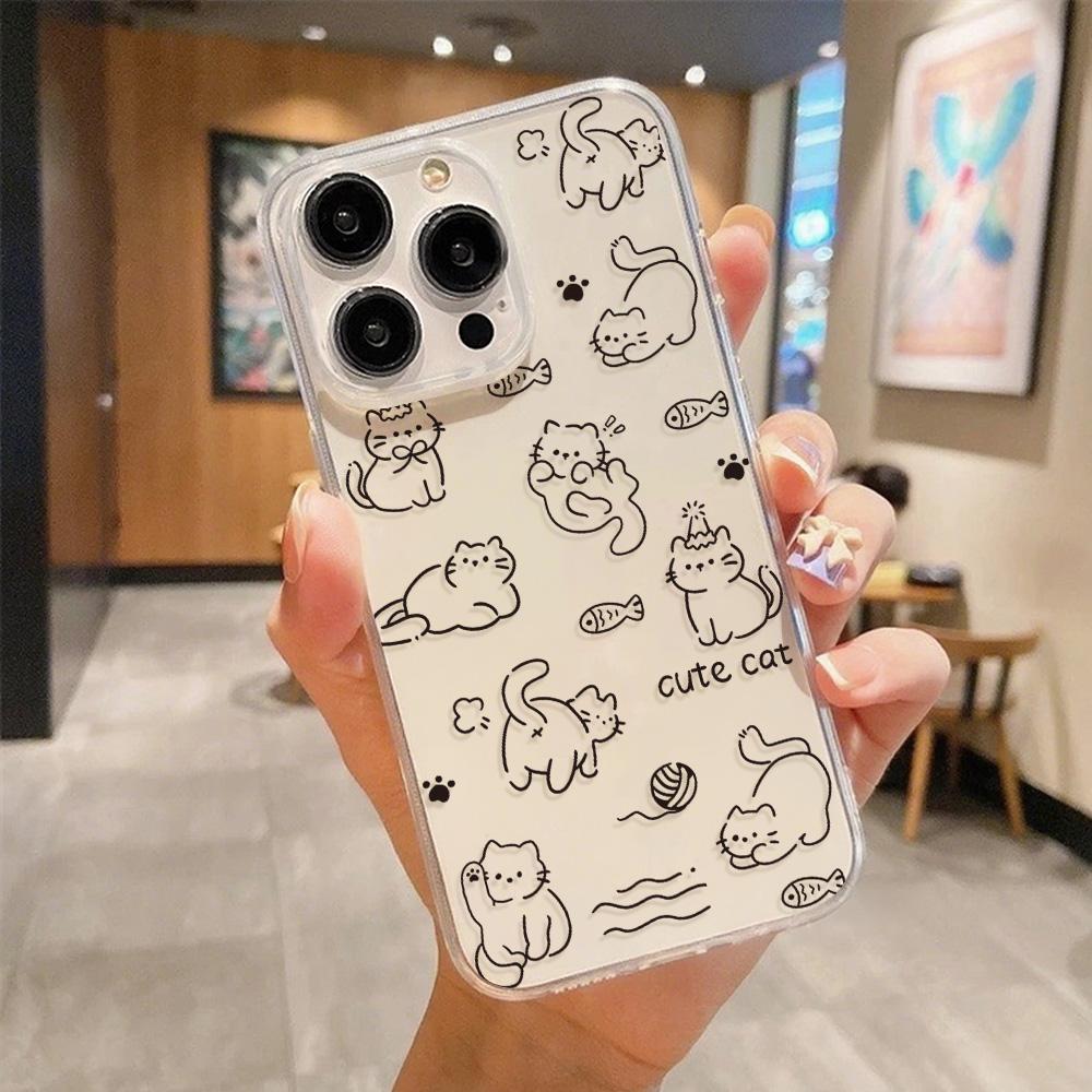 Acrylic Phone Case for iPhone 11 12 13 14 Pro 12 14 16 Pro Max for Samsung A16 A36 A56 S24 FE High-quality Painted Anti-fall Mobile Phone Case
