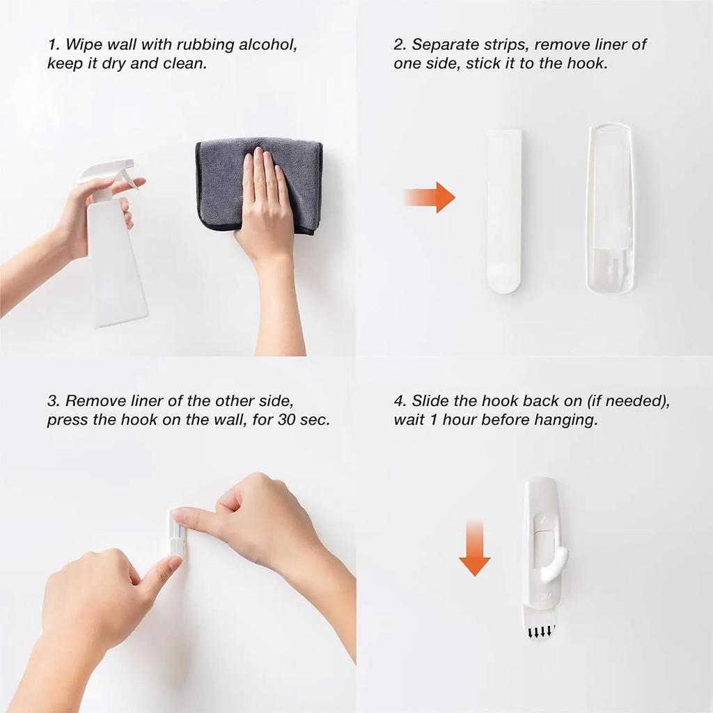 24pcs Removable Mounting Refill Strips Double Sided Adhesive Hanging Tape Damage Free Poster Strip for Hook Caddies Home StoragePinstriping Tape 3