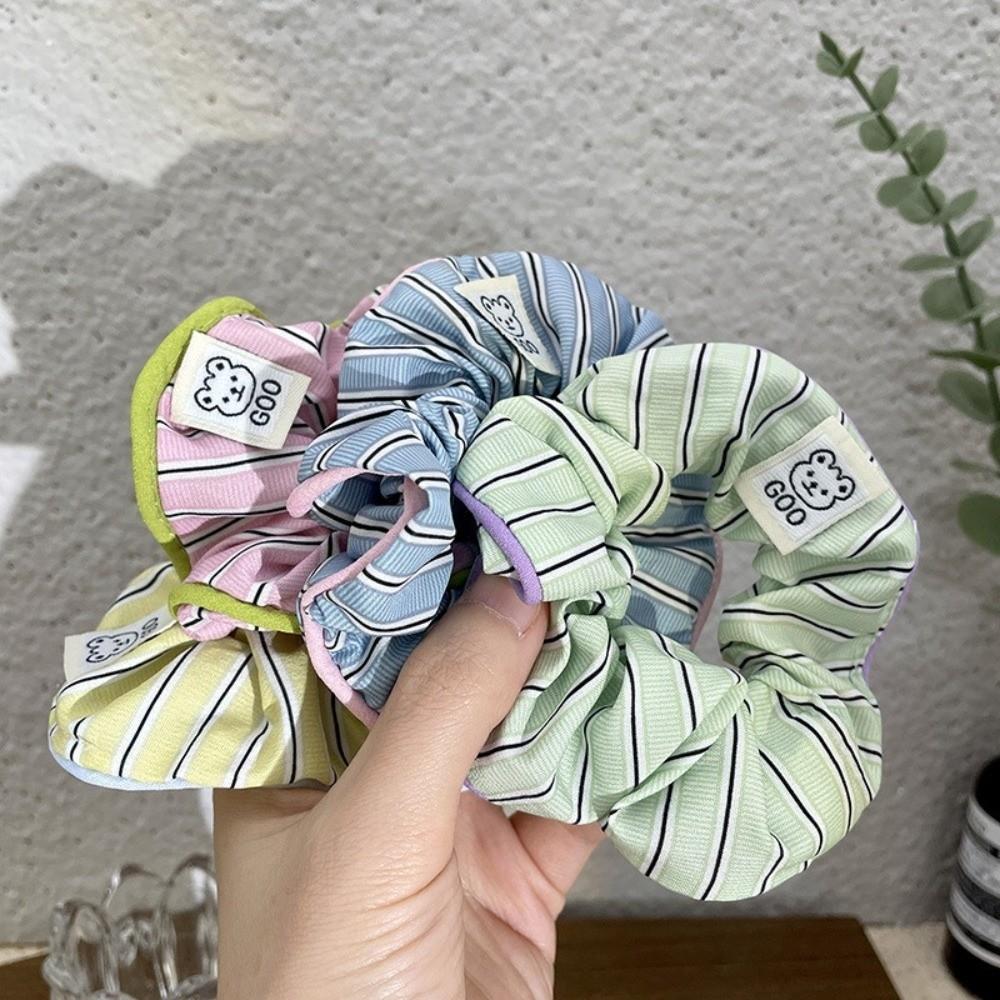 High Elastic Stripe Hair Scrunchie Candy Colors Ponytail Headwear  Hair Accessories