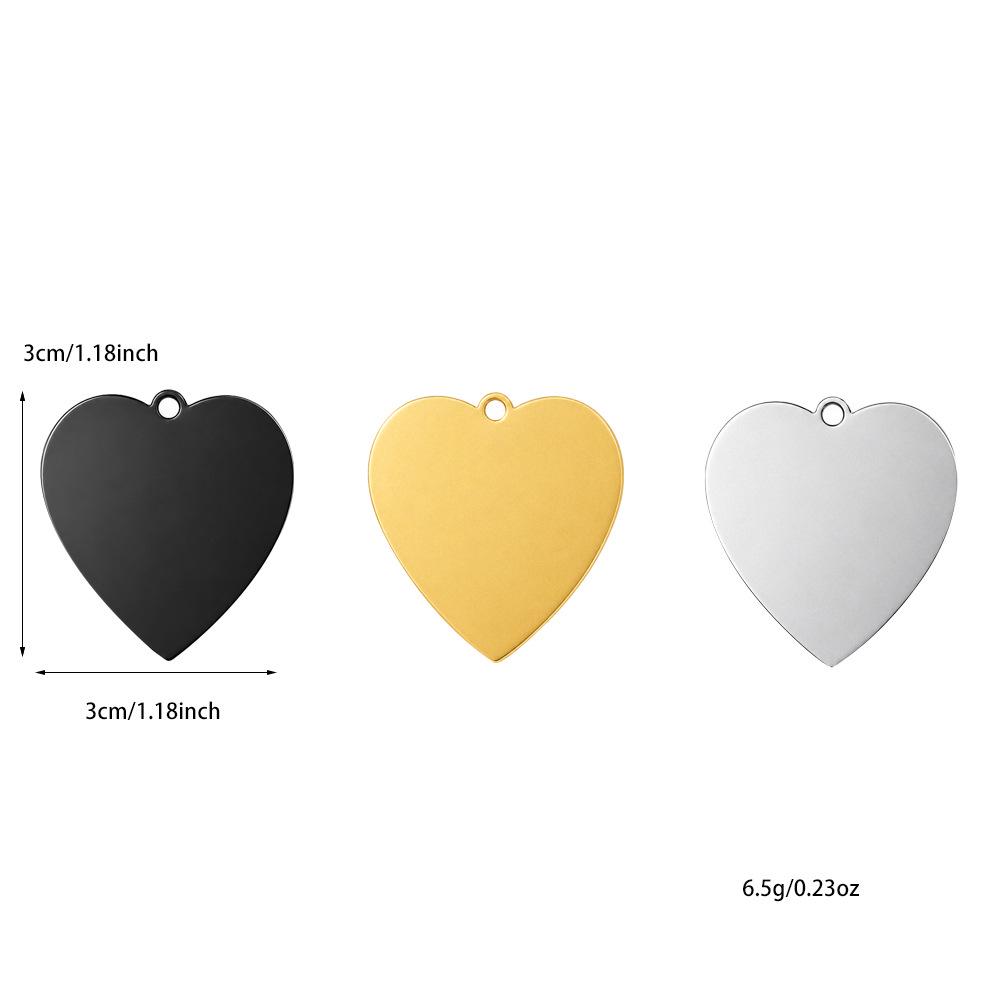 Stainless Steel Heart Pendant Blank Disc for DIY Marking