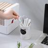 Bleistifthalter, Aufbewahrungsbox für Schreibwaren auf dem Schreibtisch, Eimer für Make-up-Pinsel, transparent, aufgeräumter PP-Rundstifthalter für das Büro