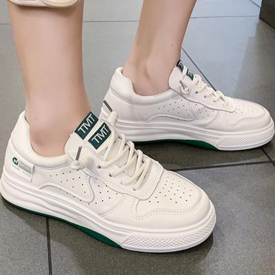 Fashion 2024 Spring and Autumn New Women's Casual Flat Solid Color Breathable Lace-up Versatile Sports Shoes