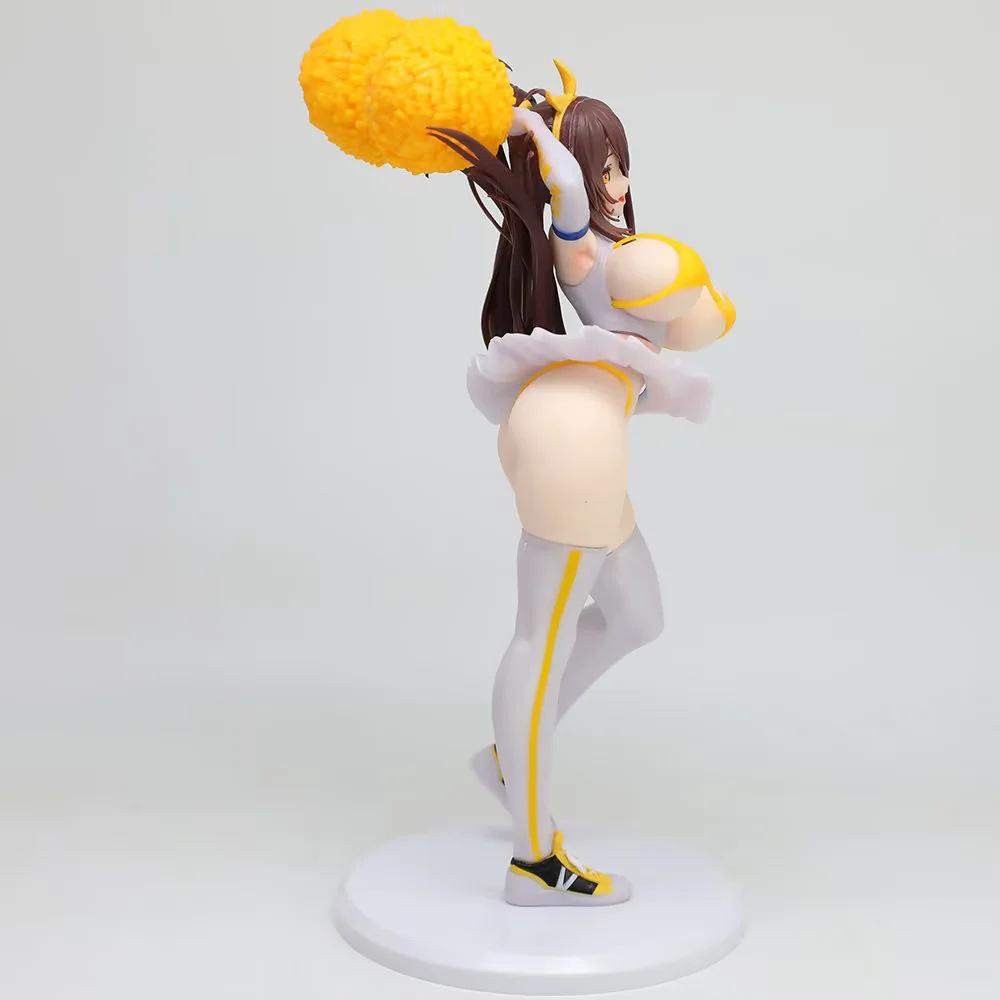 Anime Cheerleader Mädchen Figur Gelbes Cheerleading Outfit PVC Modell Spielzeug Schreibtischornament Chassis Dekoration Für Anime Sammler Geschenk
