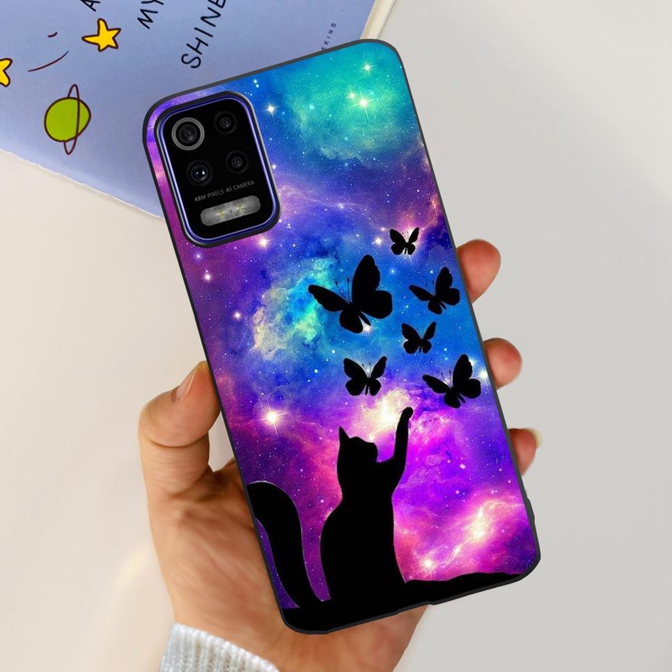 Para LG K52 2020 / LG Q52 2020 Funda Trasera Calavera Dragón Estilo Genial Dibujos Animados Carcasas Parachoques Bumper de Silicona Suave Negro Para LG K22 2020