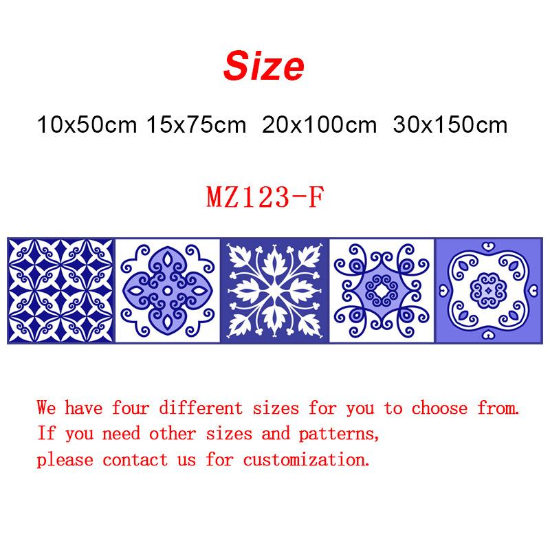 Purple Flower Pattern Strip Tiles Floor Wall Sticker Kitchen Bathroom Furniture Renovation Home Decor Wallpaper Peel & Stick Art Mural
