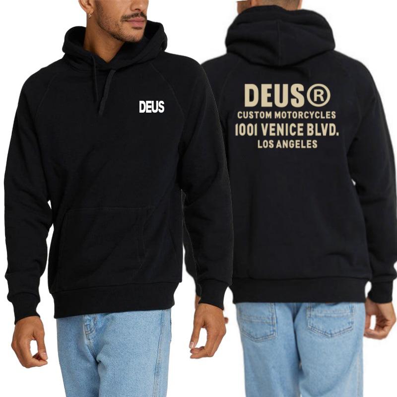 DEUS EX MACHINA Men Women Letter Printed Graph Hoodie Oversize Hoody Sweatshirt 2025 Autumn Y2k Pullover Hooded Pure Cotton Tops