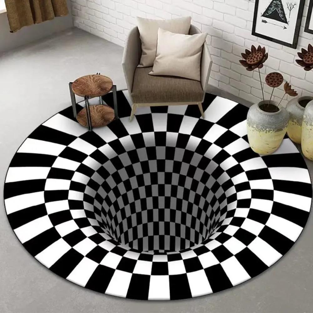 3D Visual Mosaic Vortex Carpet Anti Slip and Easy Clean Durable Carpet That Can Be Placed In Bedrooms and Living Rooms At Home
